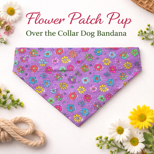 Flower Patch Pup Over-the-Collar Dog Bandana