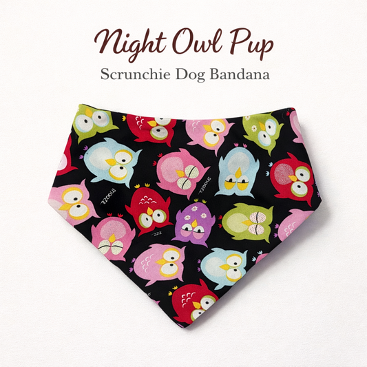 Night Owl Pup Scrunchie Dog Bandana