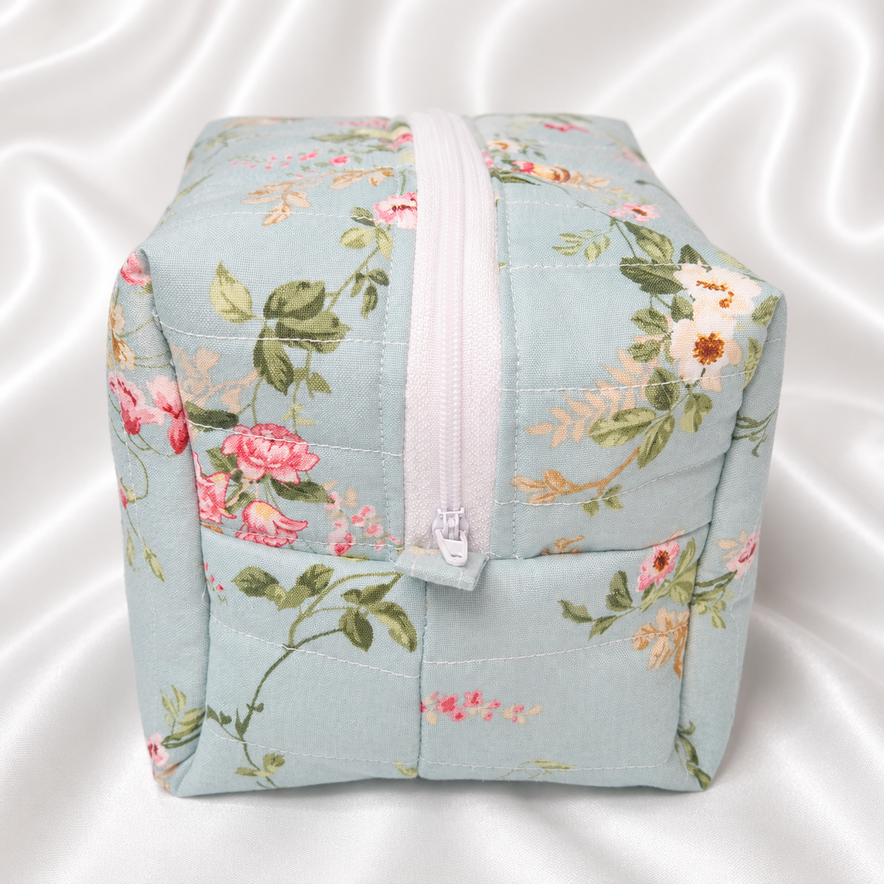Vintage Rose Small Boxy Makeup Bag