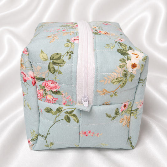 Vintage Rose Small Boxy Makeup Bag