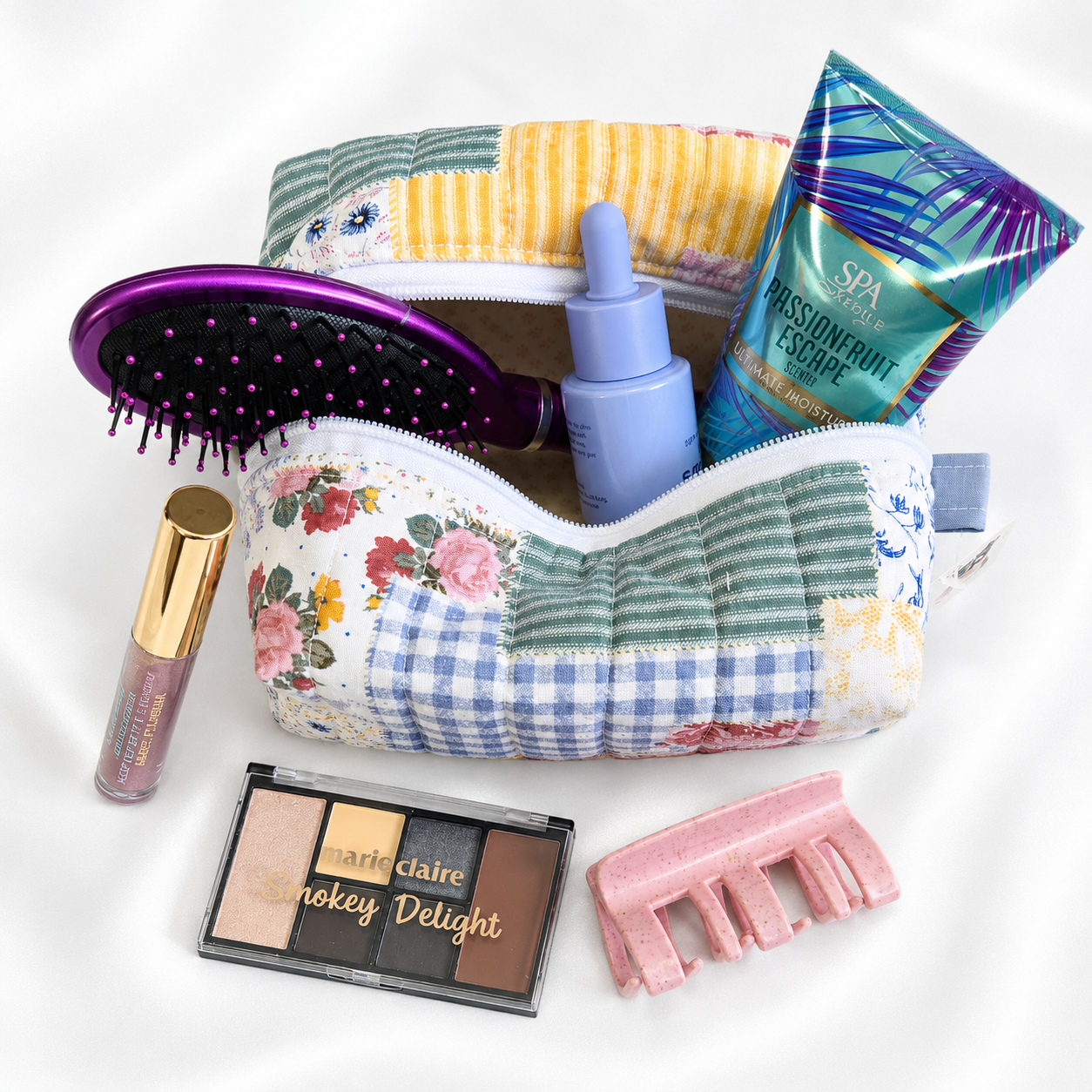 Cottage Patchwork Boxy Makeup Bag