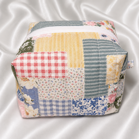 Cottage Patchwork Boxy Makeup Bag