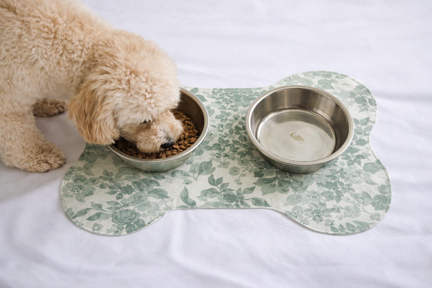 Sage Bloom Dog Dish Mat