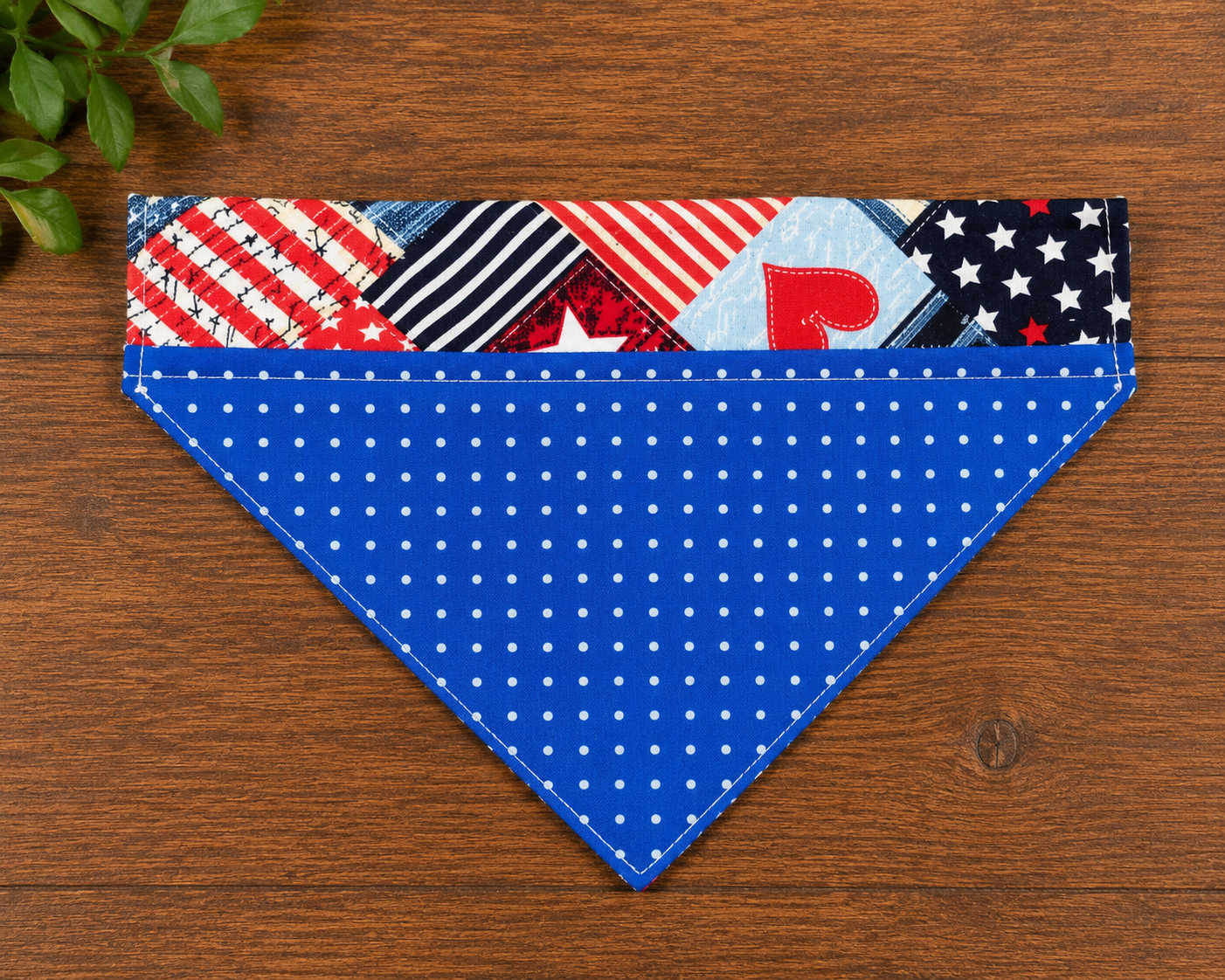 Patriotic Patchwork Over-the-Collar Dog Bandana