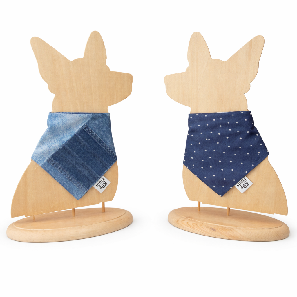 Denim & Dots Scrunchie Dog Bandana
