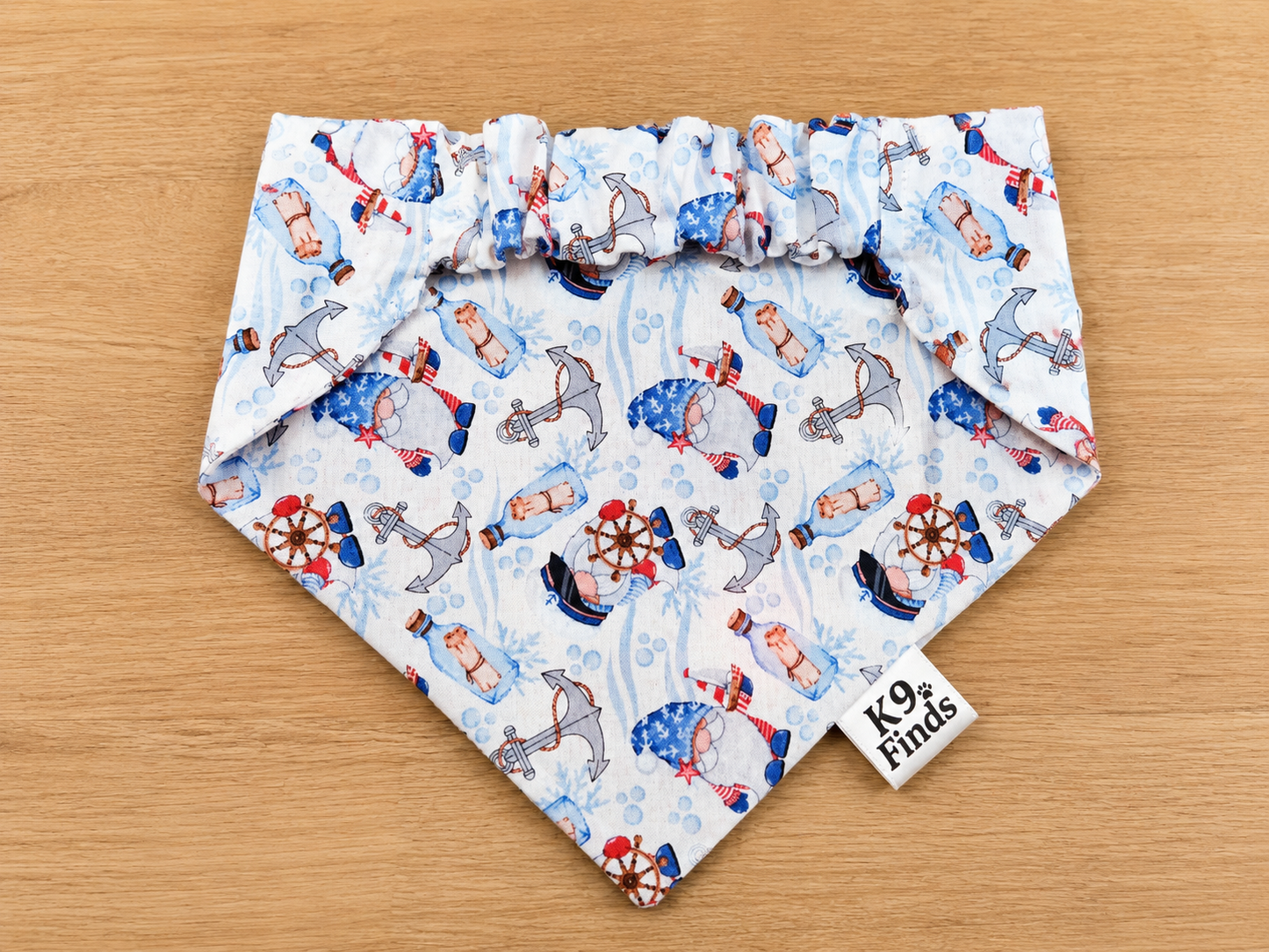 Nautical Gnome Scrunchie Dog Bandana