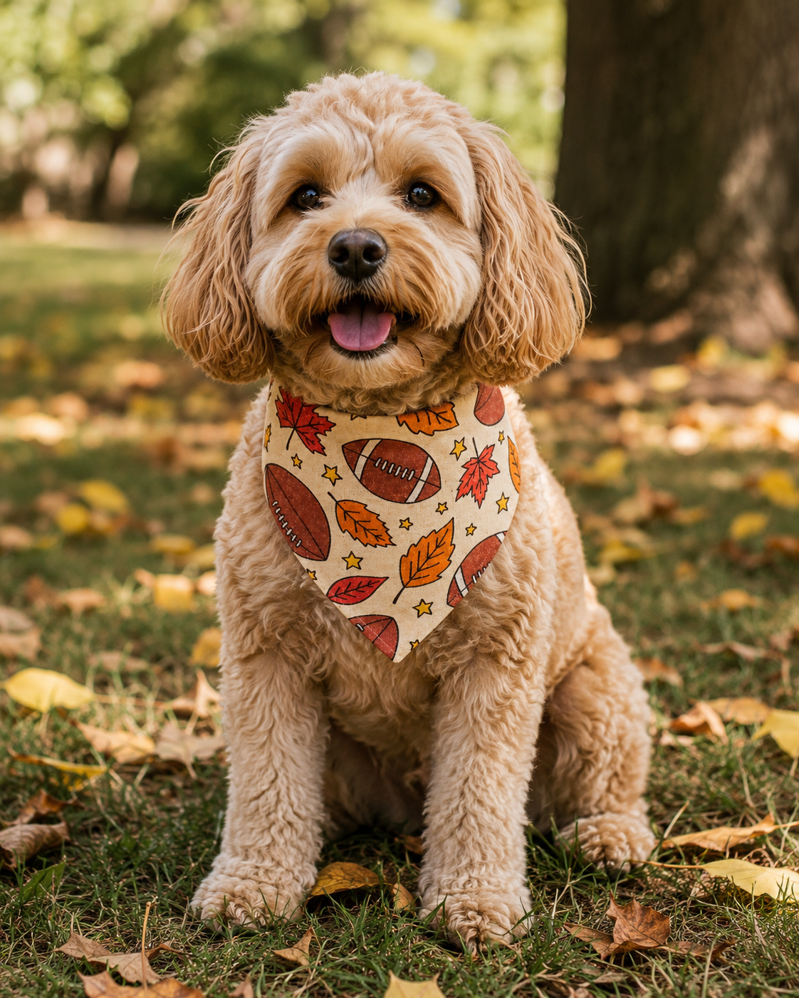 Football Scrunchie Dog Bandana