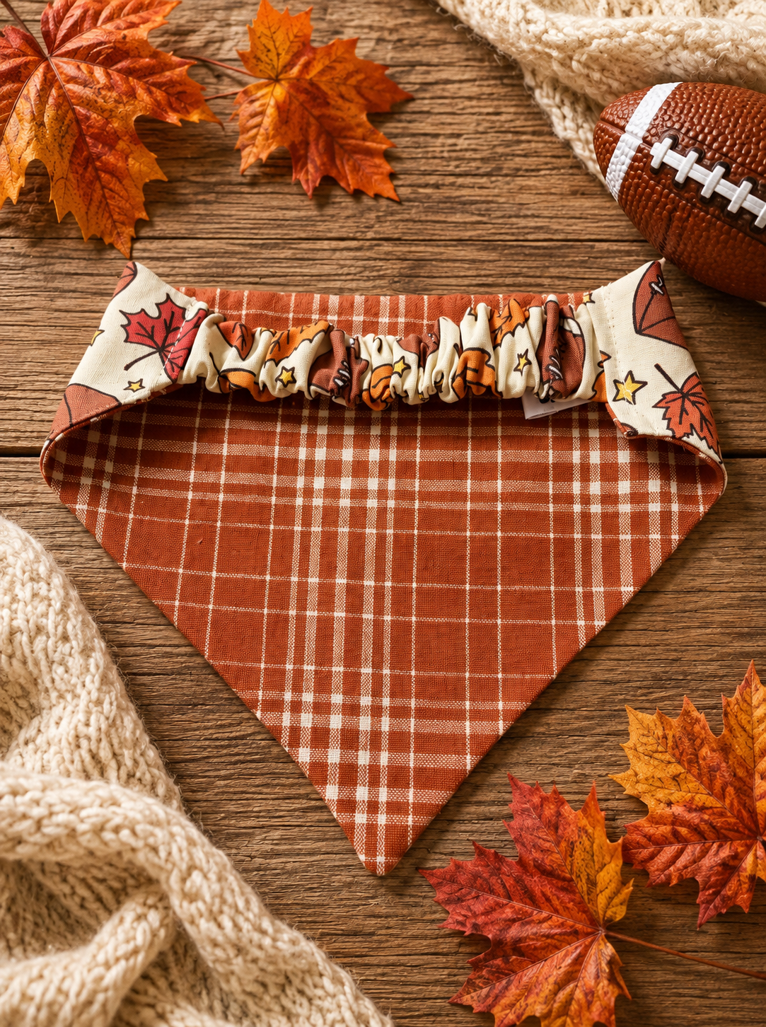 Football Scrunchie Dog Bandana