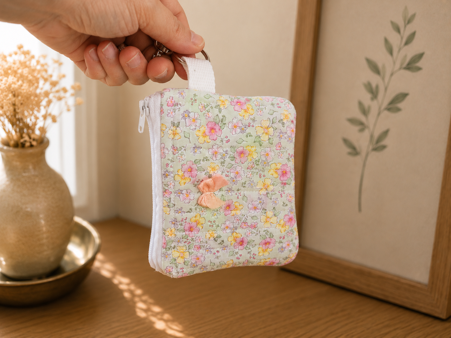 Quilted Keychain Wallet | Small Zipper Wallet (Pick Your Design)