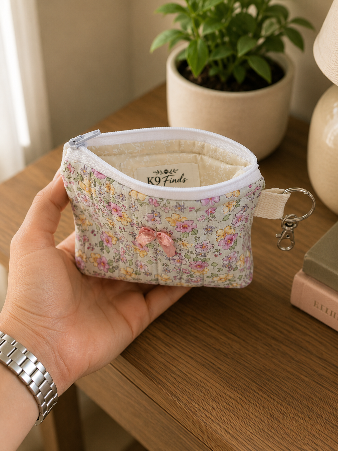 Quilted Keychain Wallet | Small Zipper Wallet (Pick Your Design)