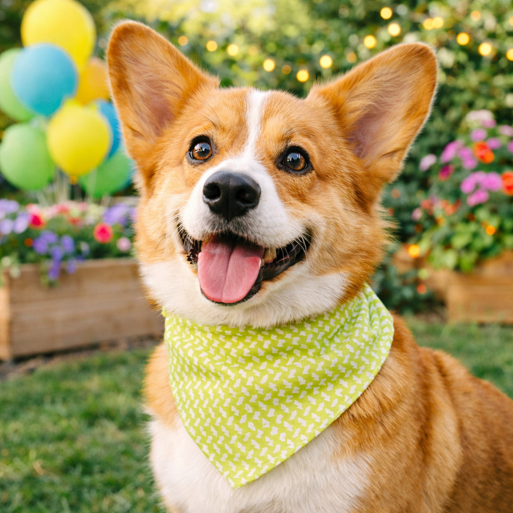 Lemon Drop Scrunchie Dog Bandana