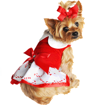 Doggie Design Holiday Dog Harness Dress Candy Canes