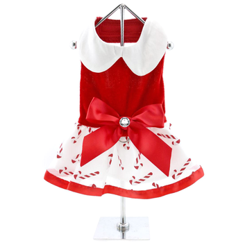 Doggie Design Holiday Dog Harness Dress Candy Canes