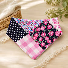 Pink Patchwork Scrunchie Dog Bandana