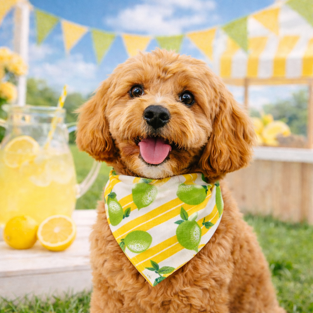 Lemon Drop Scrunchie Dog Bandana