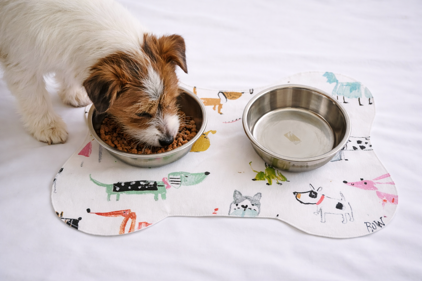 Painted Pups Dog Dish Mat