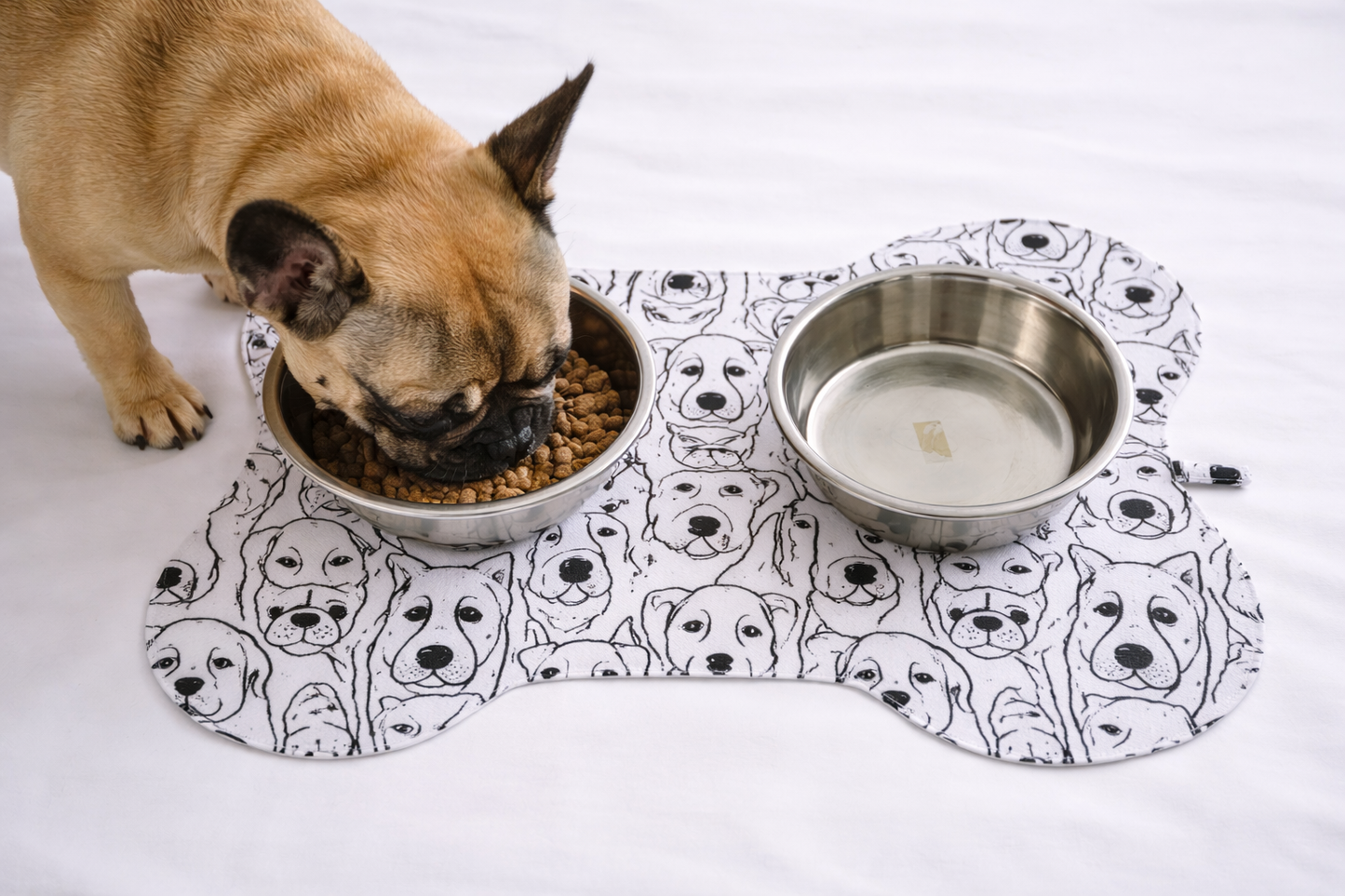 Sketchbook Pups Bone-Shaped Dog Dish Mat