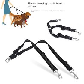 No-Tangle Double Dog Leash - Shock-Absorbing Reflective Bungee Coupler for Nighttime Safety