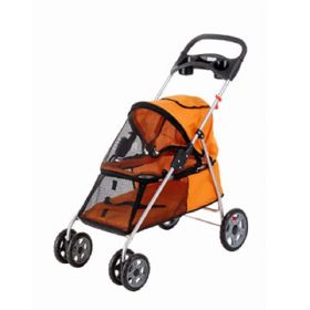 Dog Stroller Easy Fold Shockproof Buggy with Four Wheels and Water Resistant Design