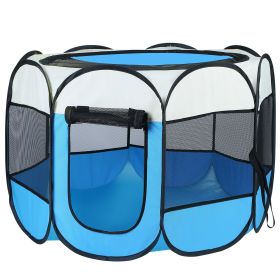 Portable Foldable Pet Playpen Exercise Pen Kennel Removable Zipper Top and Bottom Water Resistant Indoor Outdoor Use For Dogs Cats Other Pets