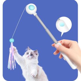 Retractable Laser Cat Teaser Wand - Interactive Safe & Non-Toxic Toy for Kittens & Cats (Color: Blue)