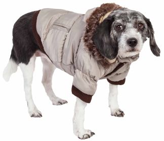 Metallic Dog Parka Coat Fashionable and Warm Pet Jacket for Cold Weather (size: small)