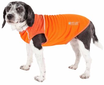 Pet Life Active 'Aero-Pawlse' Heathered Quick-Dry And 4-Way Stretch-Performance Dog Tank Top T-Shirt (Color: Orange, size: large)